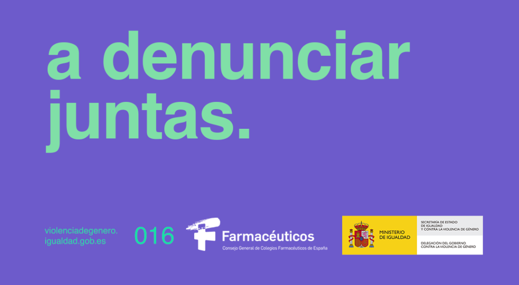 Cartel del Consejo General de Colegios Farmacéuticos con motivo del 25N