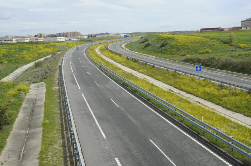 Autopista R-5 a su paso por Móstoles.