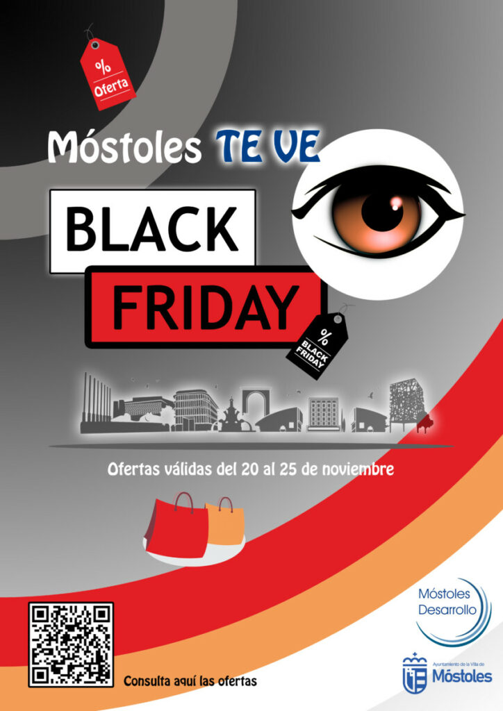 Cartel de la campaña de Móstoles para el Black Friday.