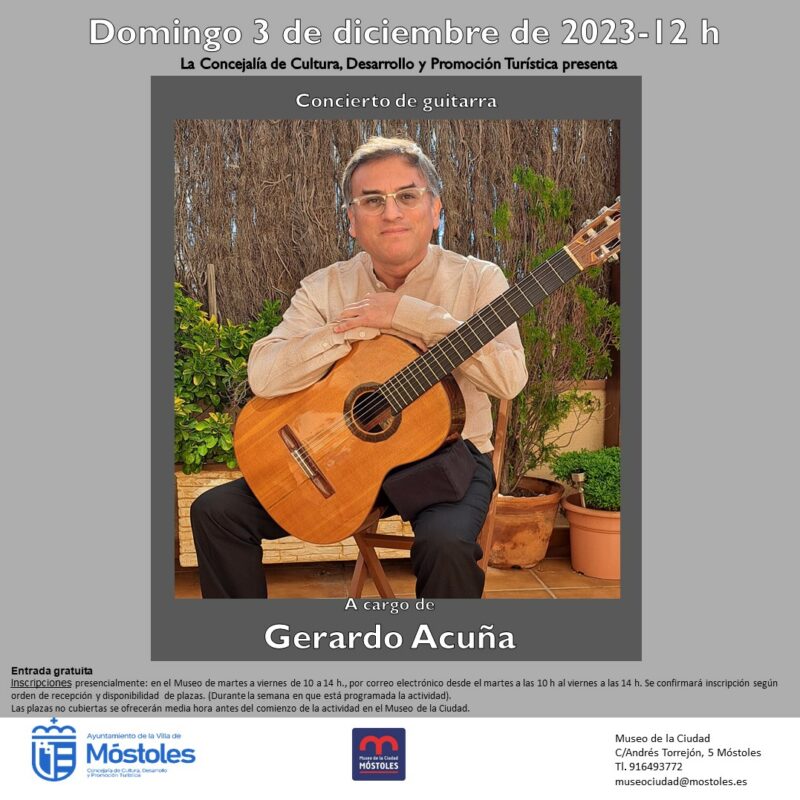 Cartel del concierto del guitarrista Gerardo Acuña